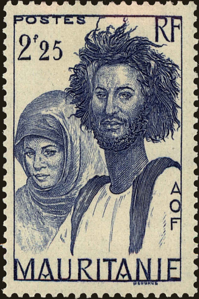 Front view of Mauritania 103 collectors stamp