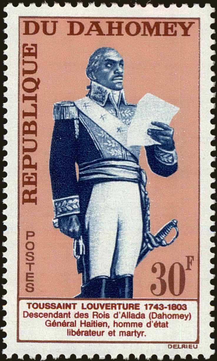 Front view of Dahomey 180 collectors stamp