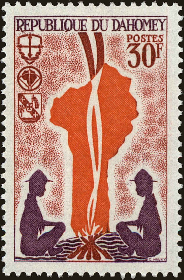 Front view of Dahomey 224 collectors stamp