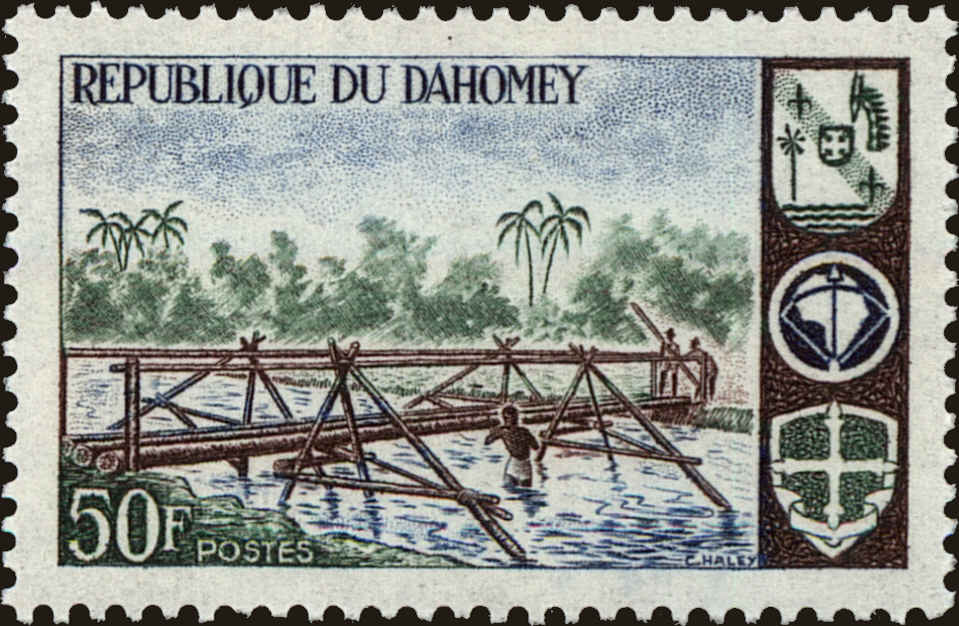Front view of Dahomey 225 collectors stamp