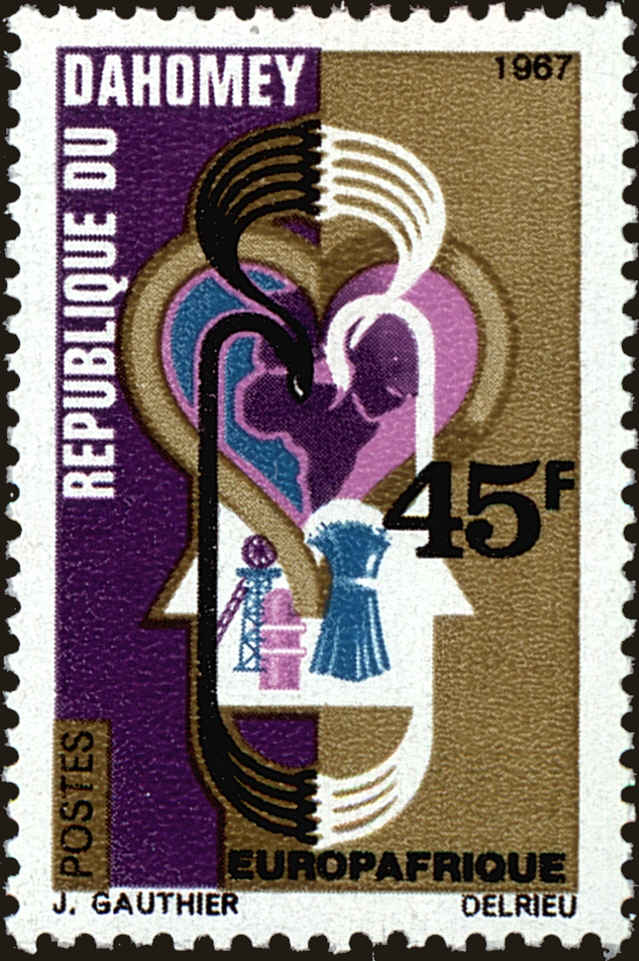 Front view of Dahomey 238 collectors stamp