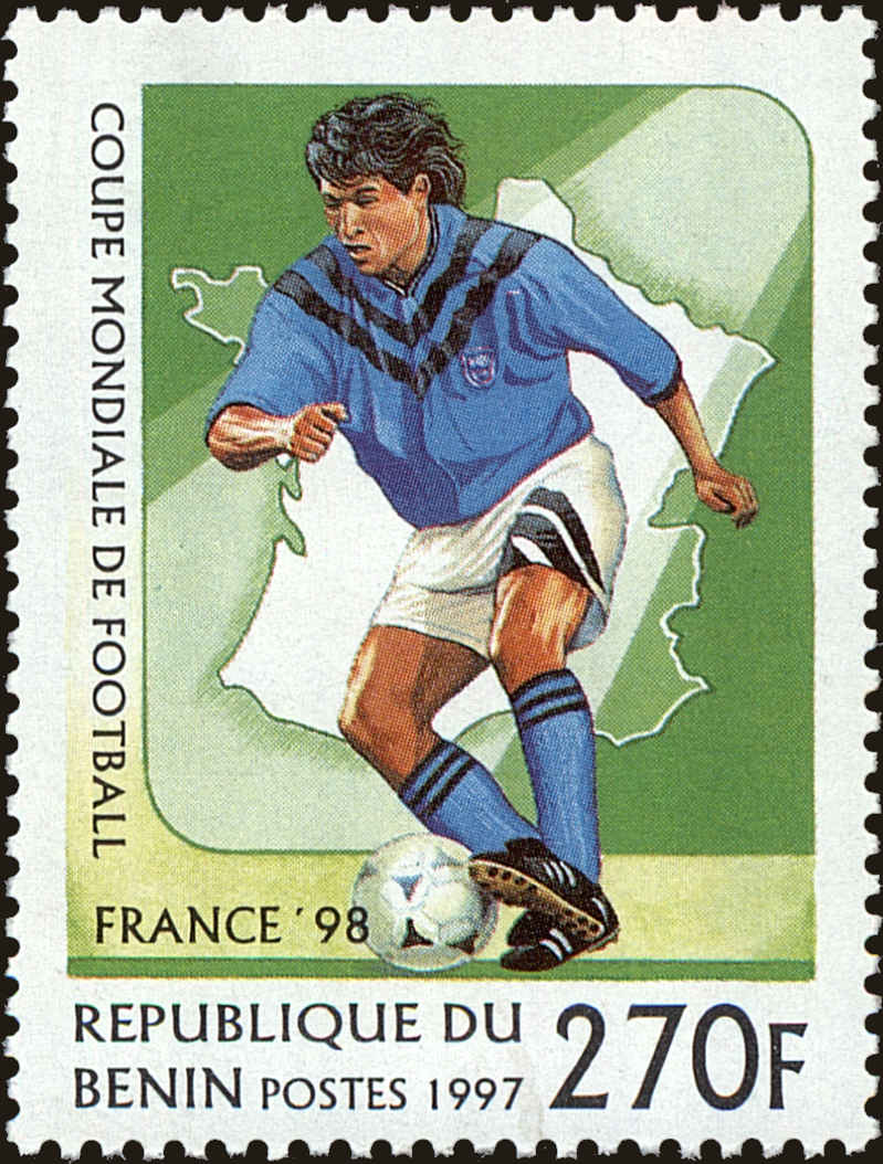 Front view of Benin 969 collectors stamp