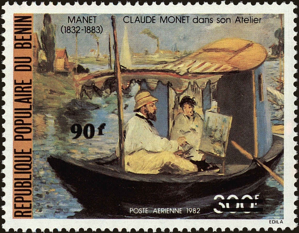 Front view of Benin C326 collectors stamp