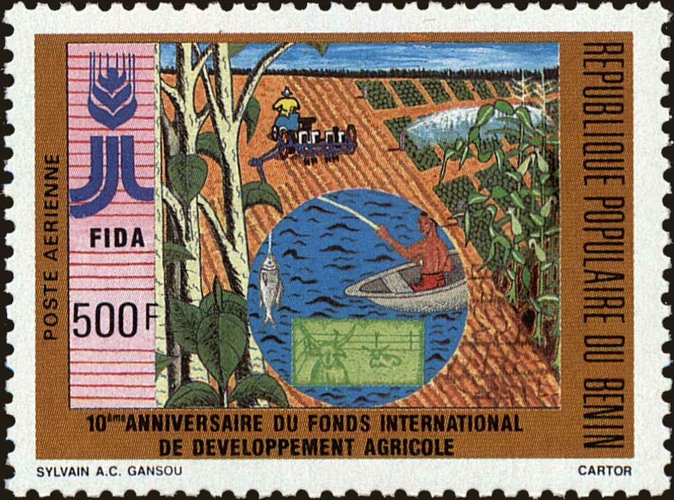 Front view of Benin C360 collectors stamp