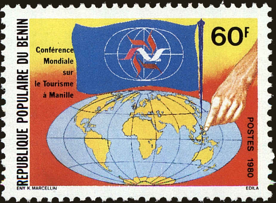 Front view of Benin 489 collectors stamp