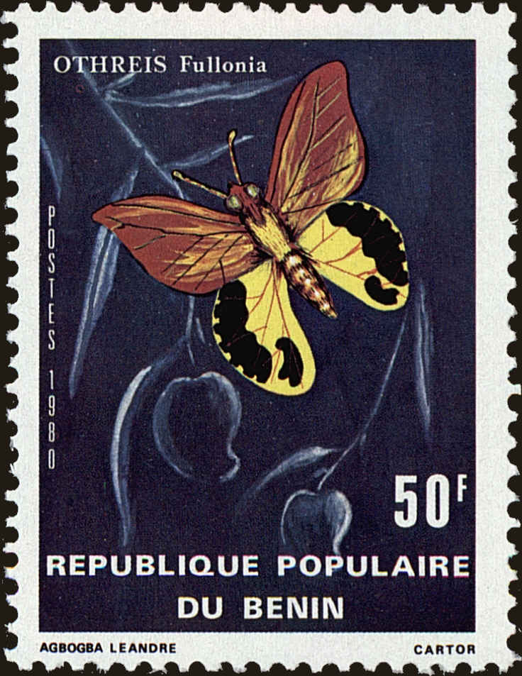 Front view of Benin 491 collectors stamp