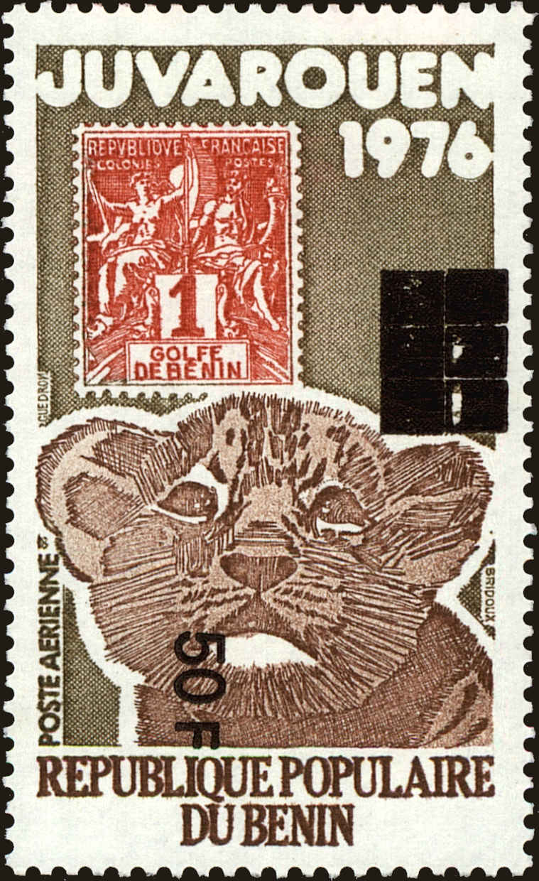 Front view of Benin C300 collectors stamp