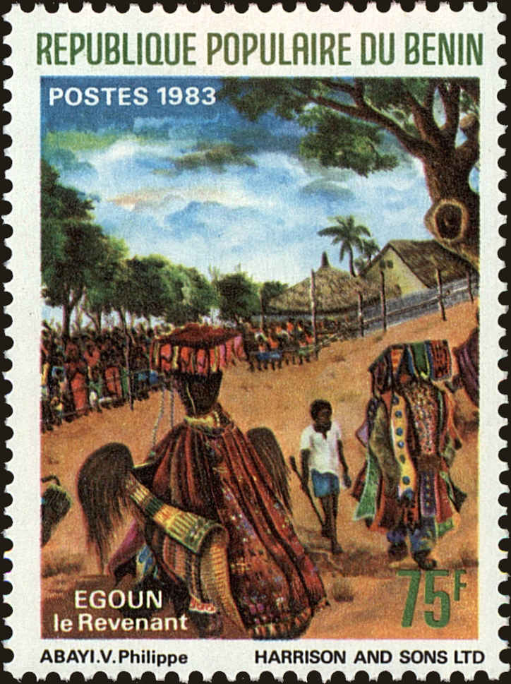 Front view of Benin 553 collectors stamp