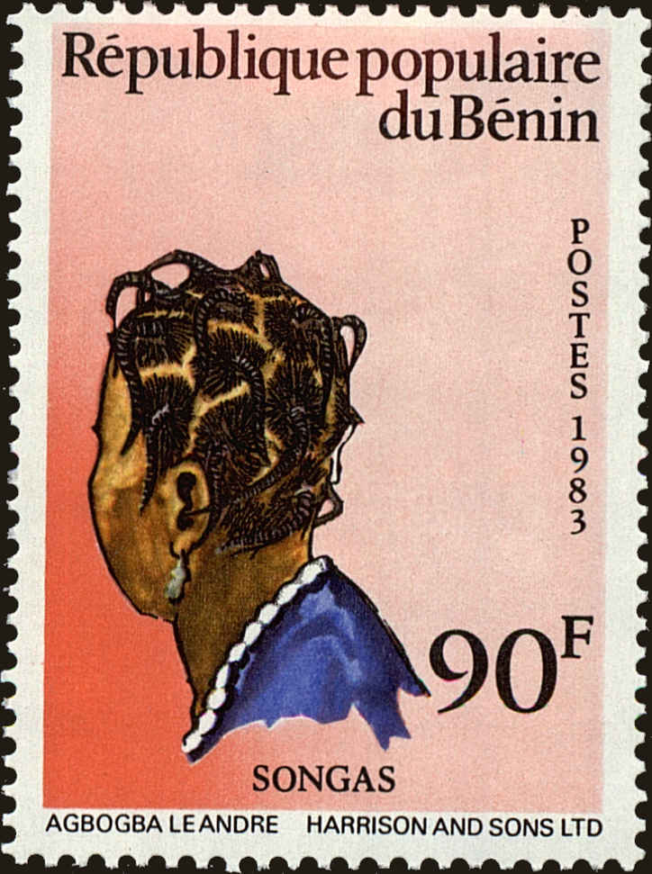 Front view of Benin 556 collectors stamp
