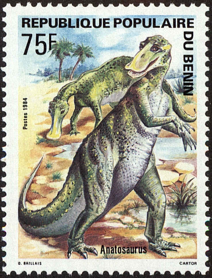 Front view of Benin 587 collectors stamp