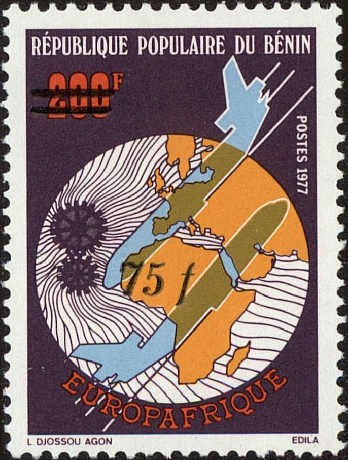 Front view of Benin 590 collectors stamp