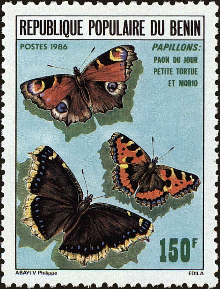 Front view of Benin 633 collectors stamp