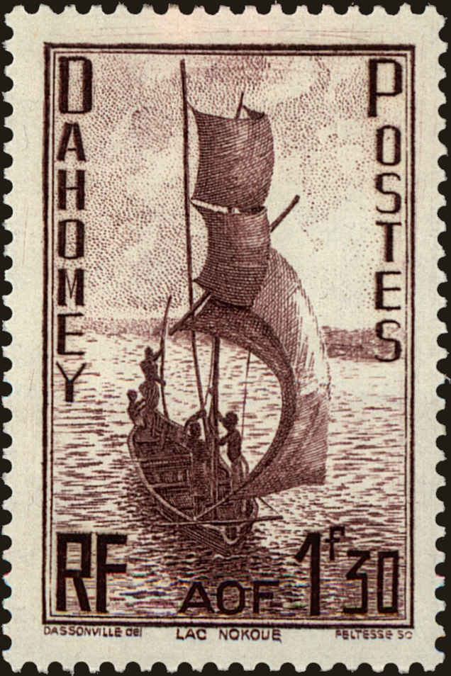 Front view of Dahomey 126 collectors stamp