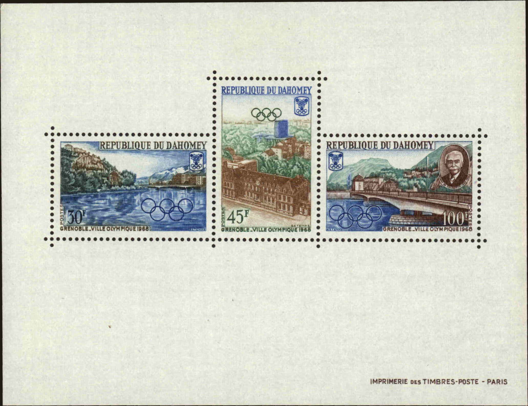 Front view of Dahomey 243a collectors stamp