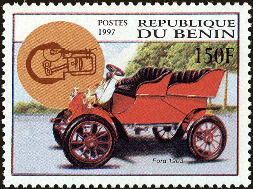 Front view of Benin 988 collectors stamp
