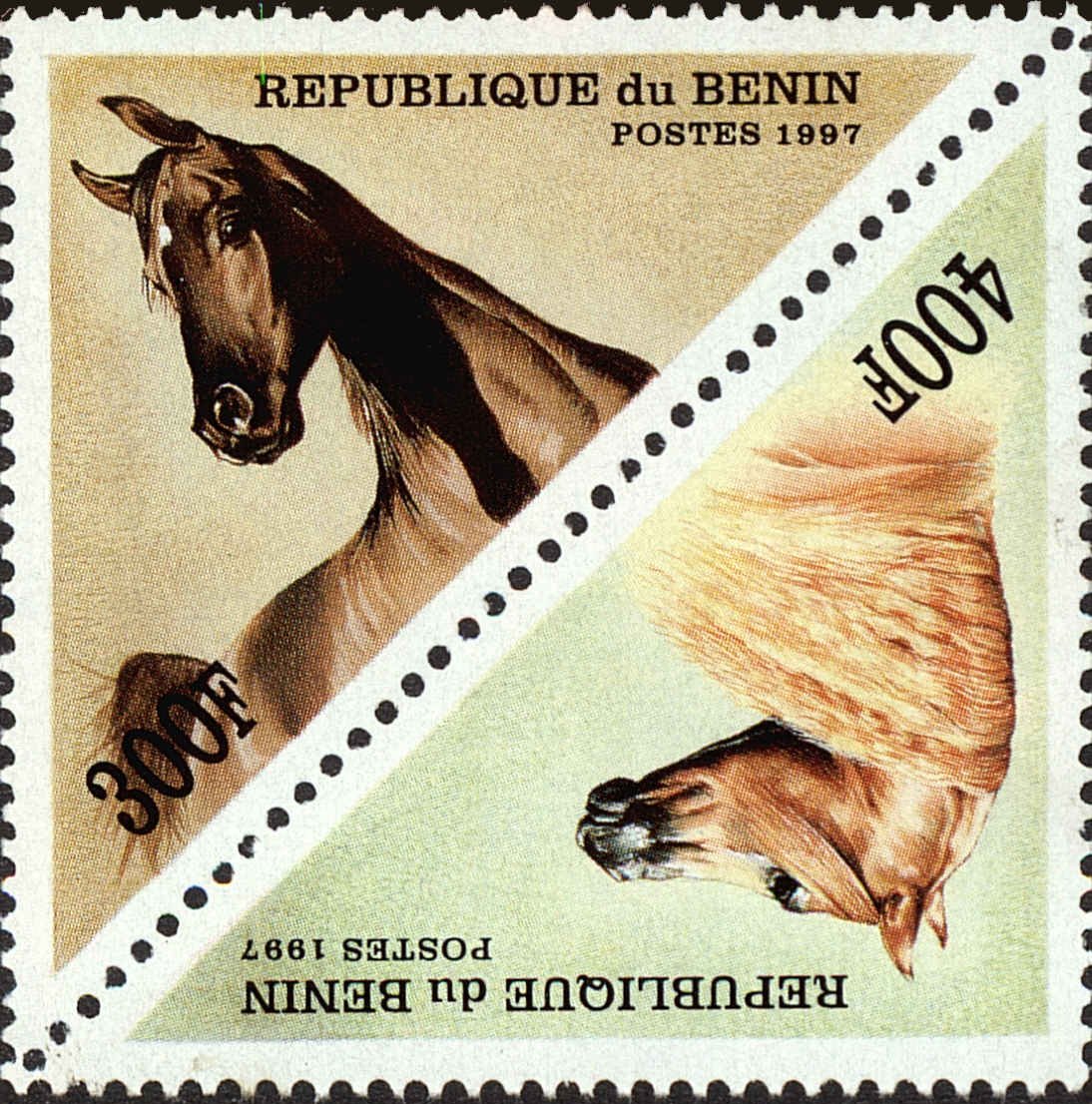 Front view of Benin 1053C collectors stamp