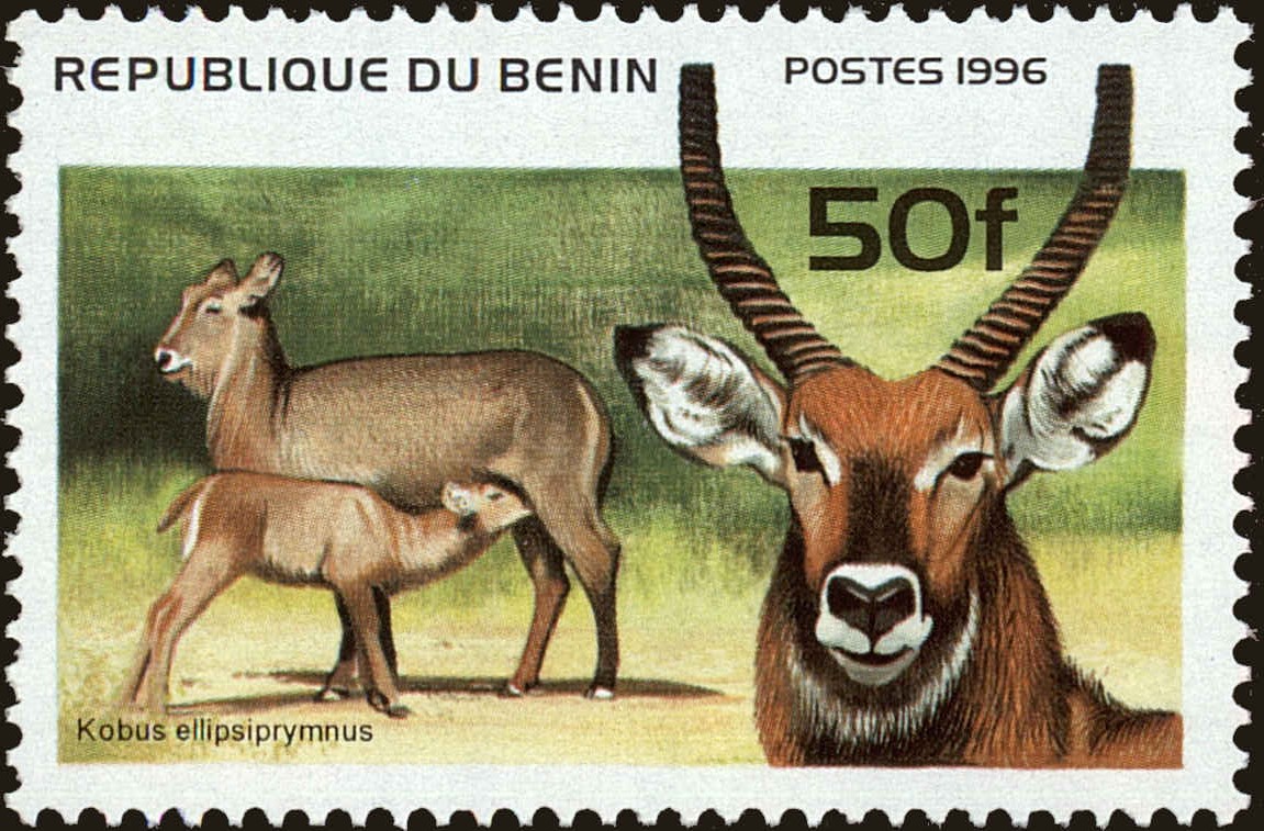 Front view of Benin 931 collectors stamp