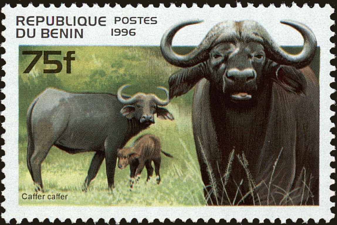 Front view of Benin 932 collectors stamp