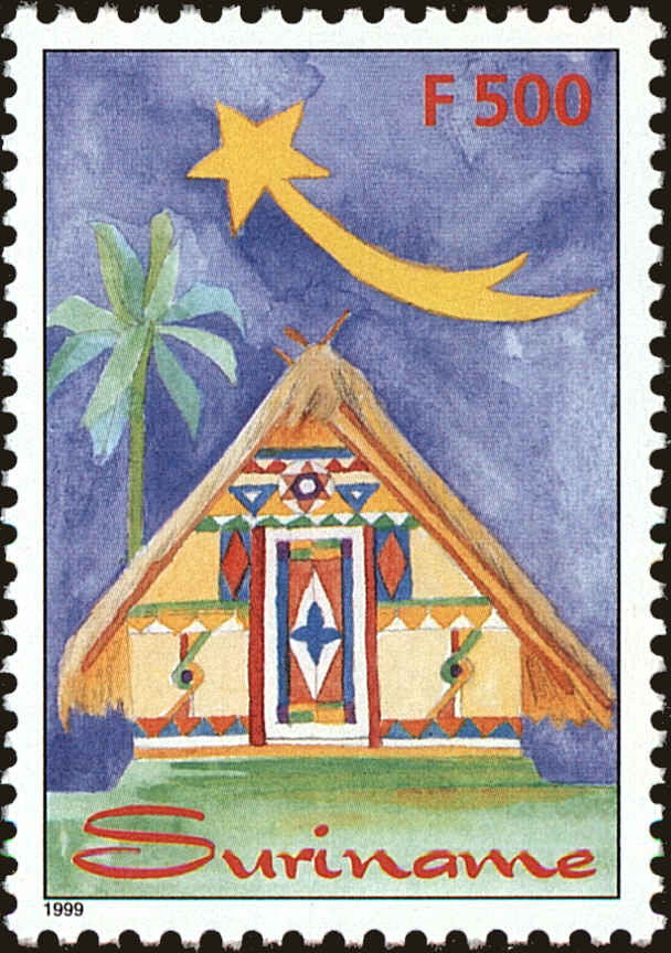 Front view of Surinam 1200 collectors stamp