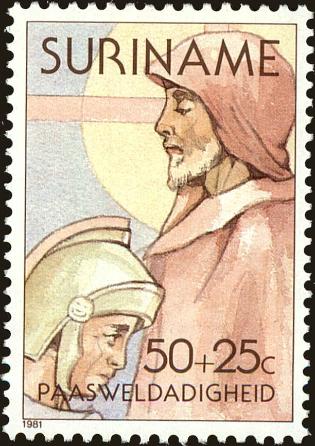 Front view of Surinam B281 collectors stamp
