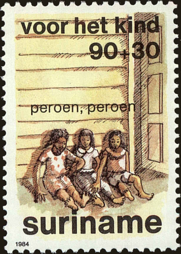 Front view of Surinam B322 collectors stamp