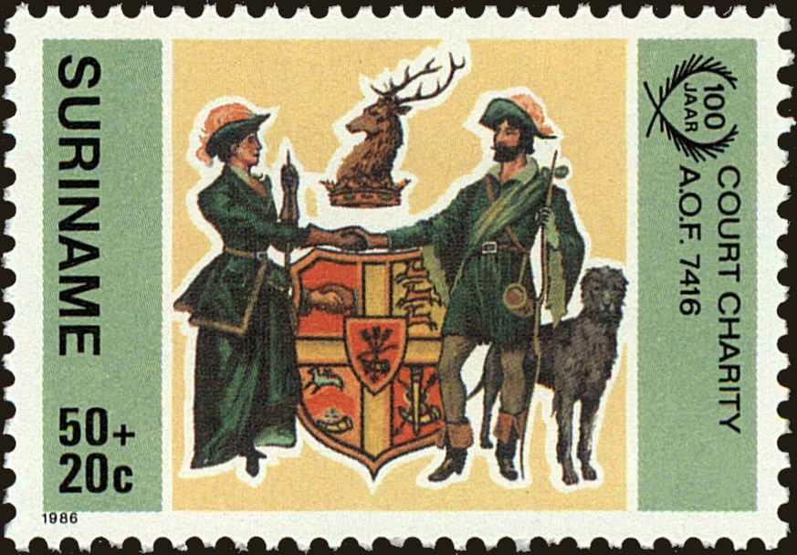 Front view of Surinam B344 collectors stamp