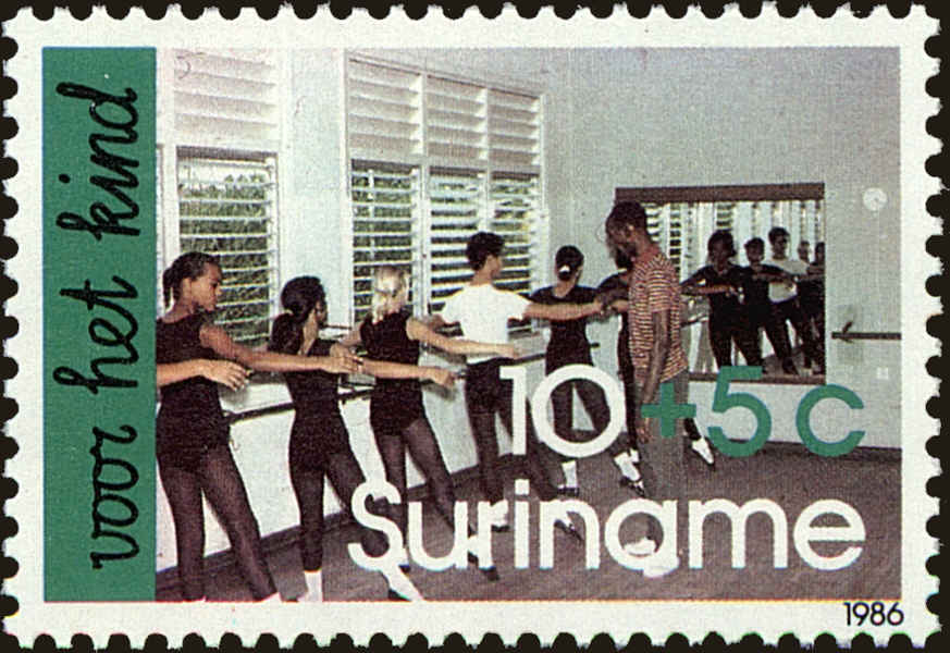Front view of Surinam B347 collectors stamp
