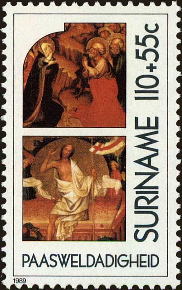 Front view of Surinam B373 collectors stamp
