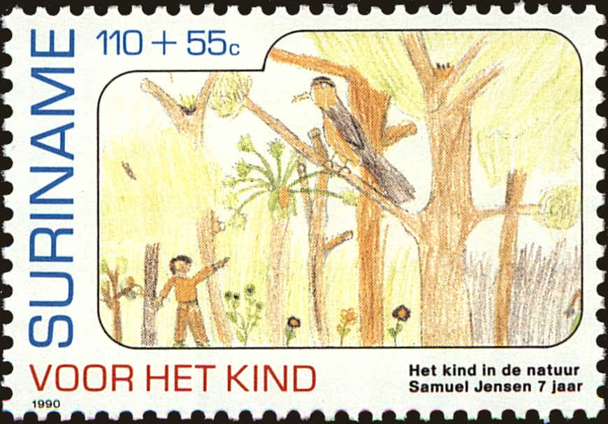 Front view of Surinam B382 collectors stamp