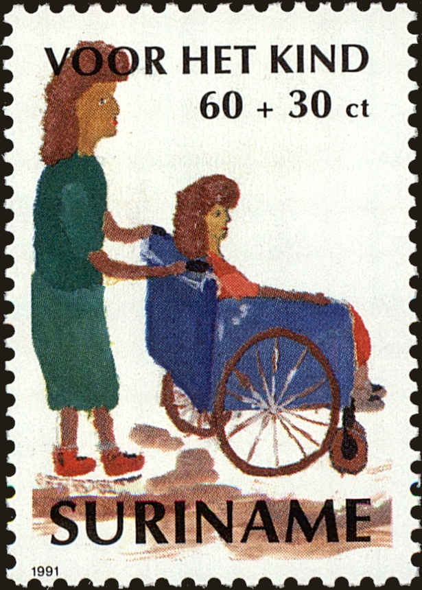 Front view of Surinam B386 collectors stamp