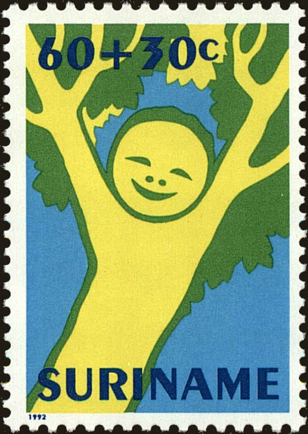 Front view of Surinam B392 collectors stamp