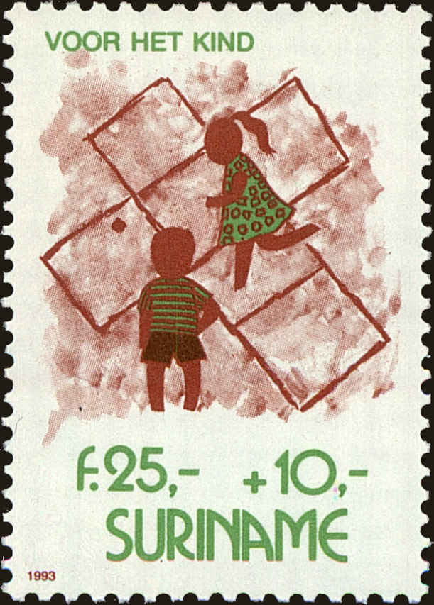 Front view of Surinam B398 collectors stamp