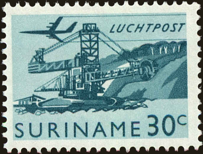 Front view of Surinam C34 collectors stamp