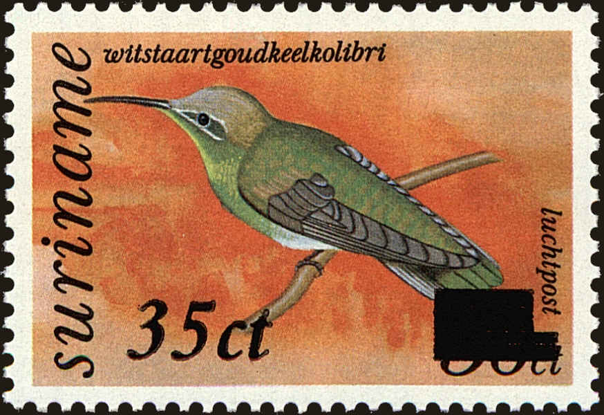 Front view of Surinam C108 collectors stamp