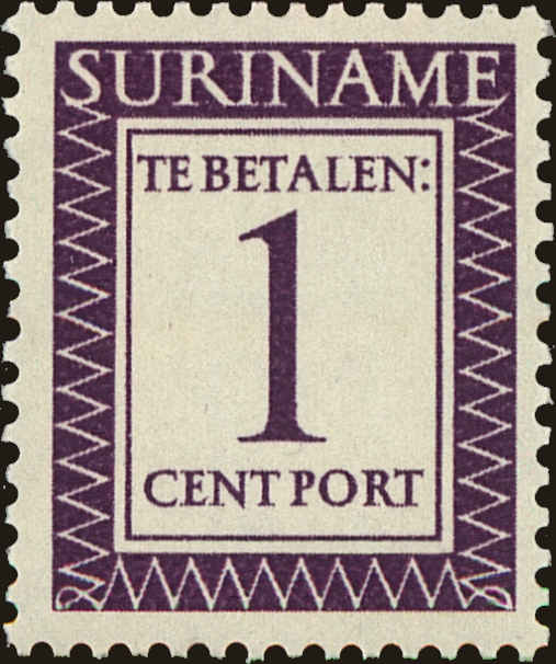 Front view of Surinam J47 collectors stamp