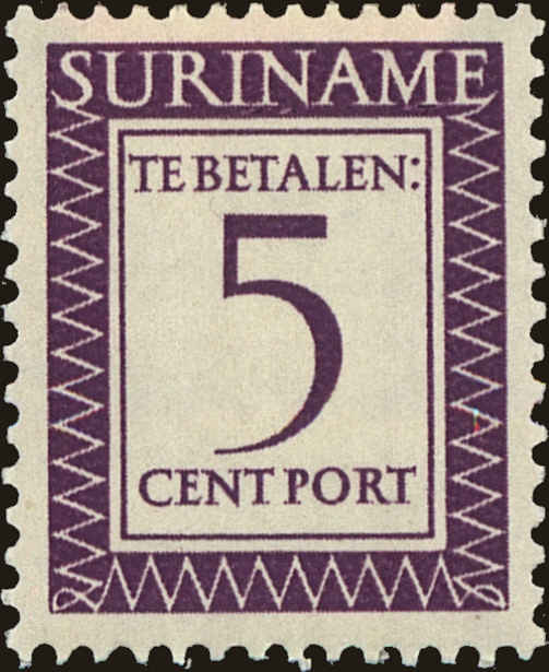 Front view of Surinam J50 collectors stamp