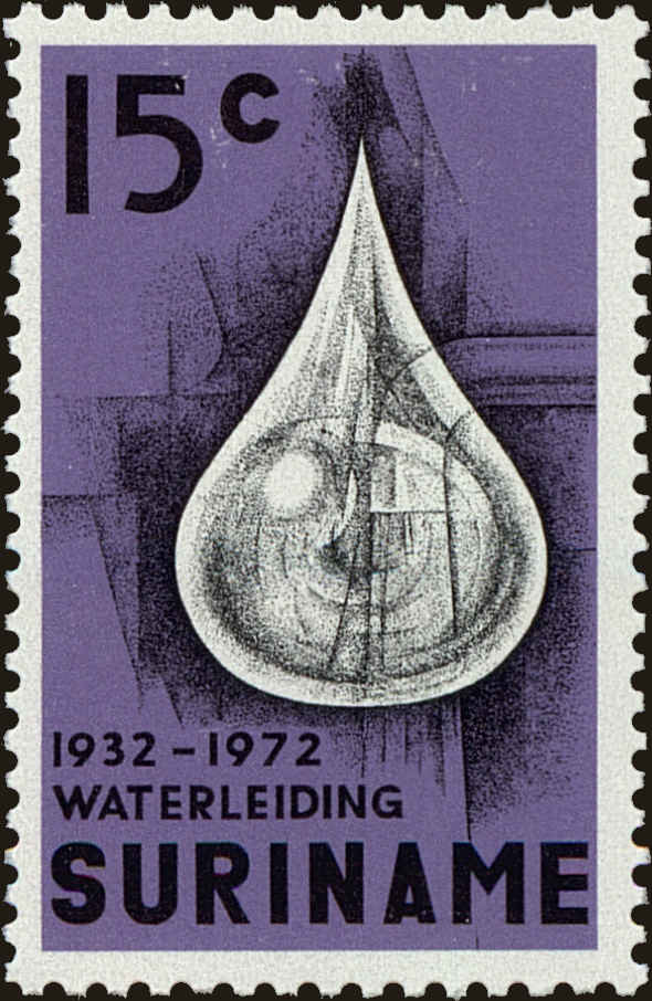 Front view of Surinam 395 collectors stamp