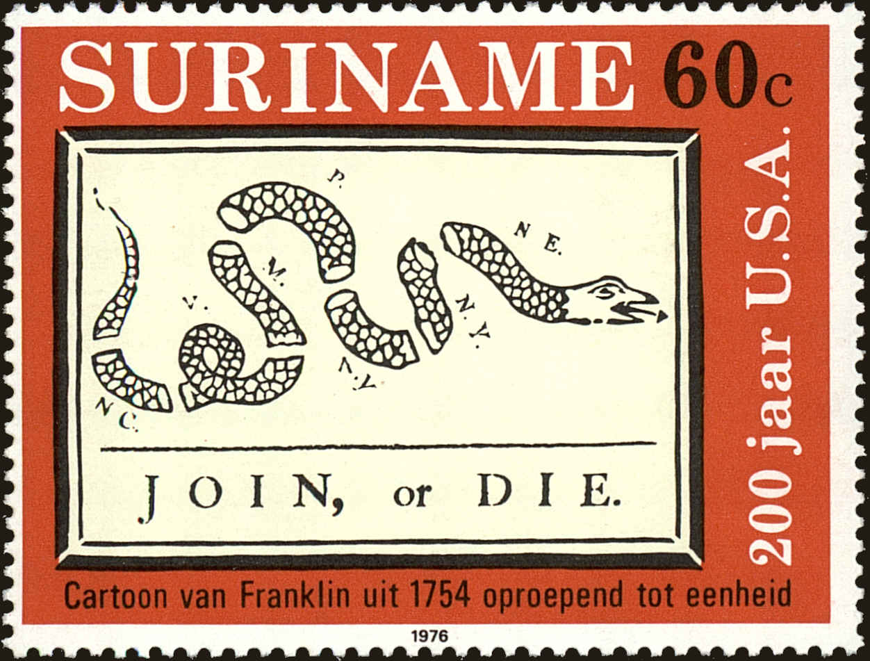 Front view of Surinam 459 collectors stamp