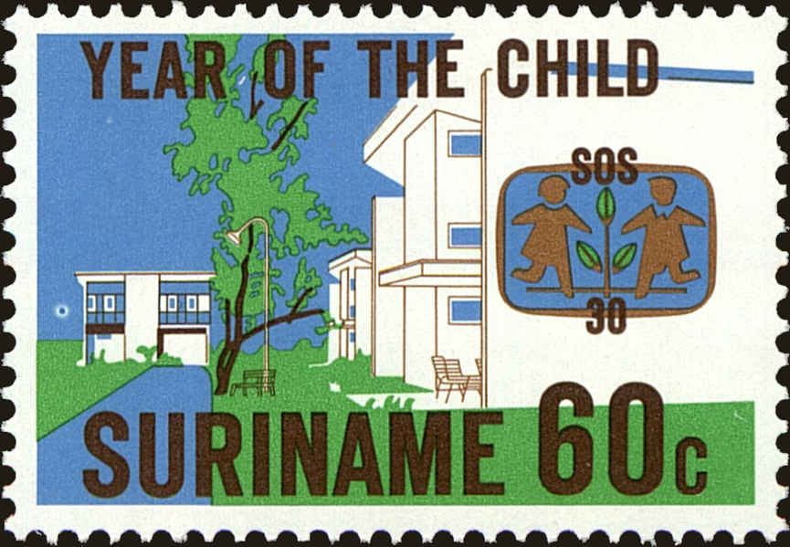 Front view of Surinam 540 collectors stamp