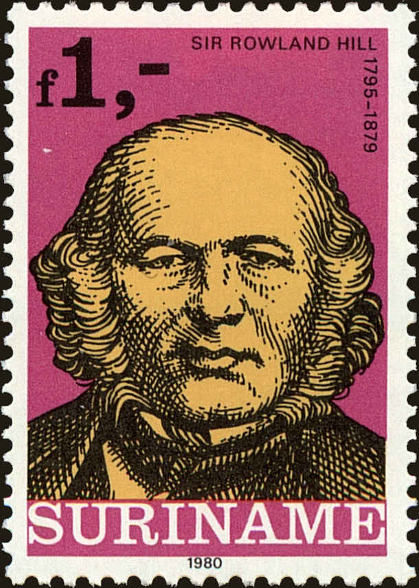 Front view of Surinam 550 collectors stamp