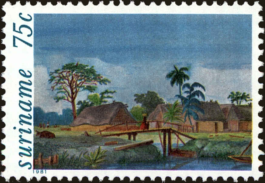 Front view of Surinam 585 collectors stamp