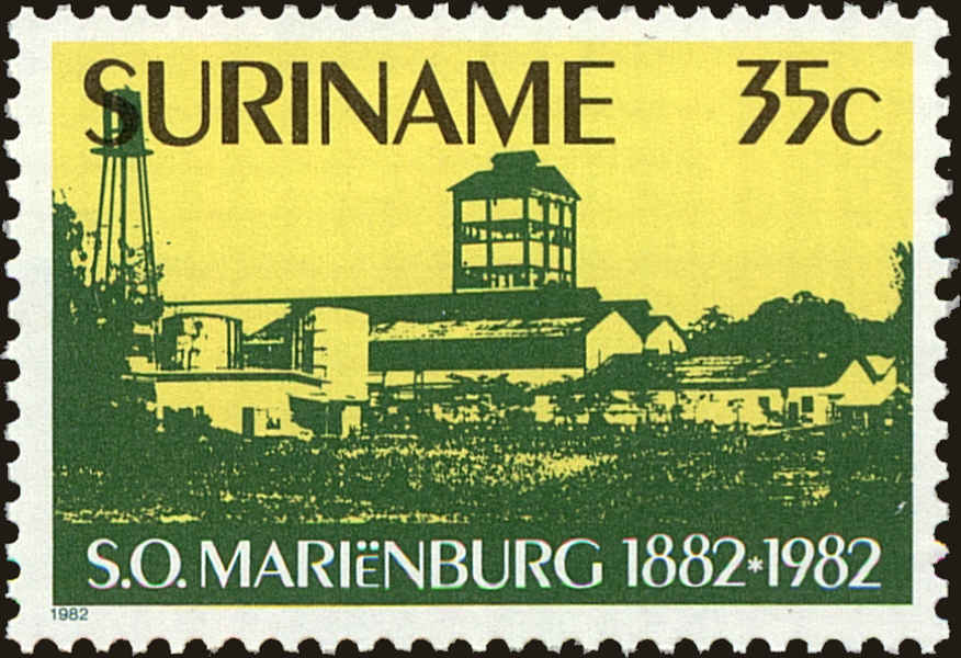 Front view of Surinam 606 collectors stamp