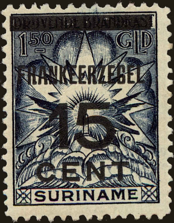 Front view of Surinam 135 collectors stamp