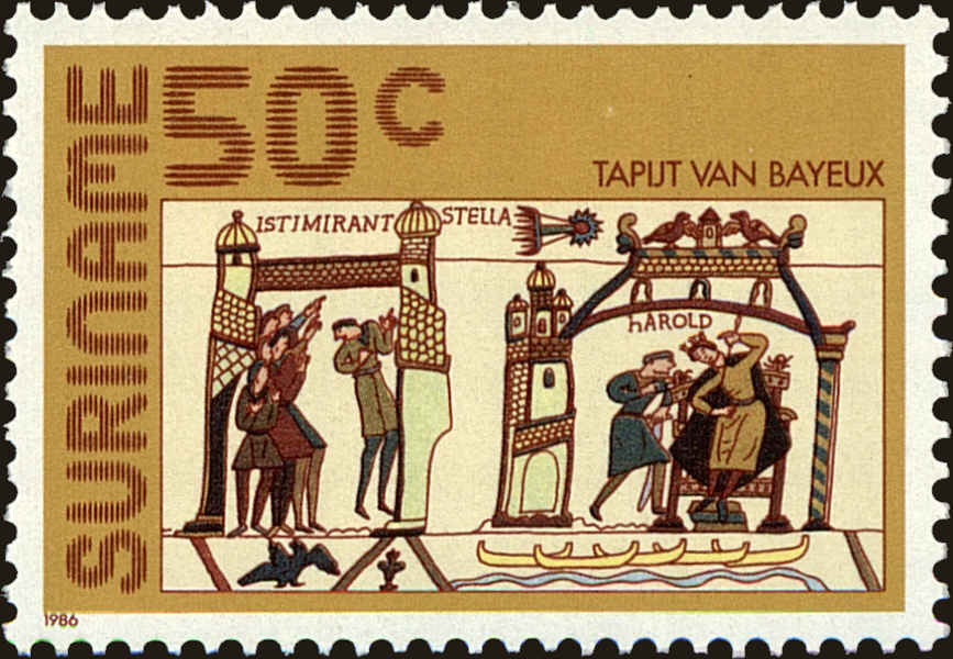 Front view of Surinam 747 collectors stamp