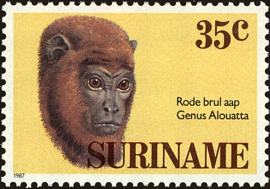 Front view of Surinam 755 collectors stamp