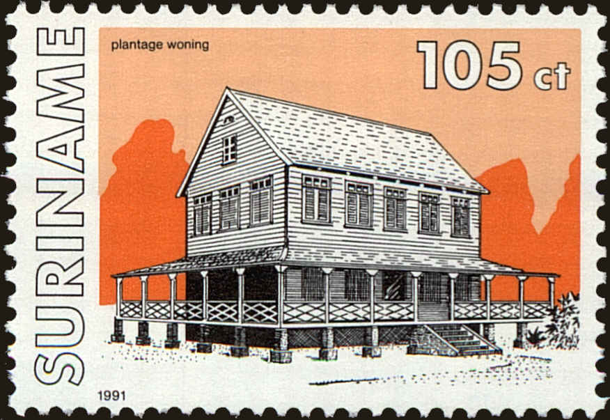 Front view of Surinam 885 collectors stamp