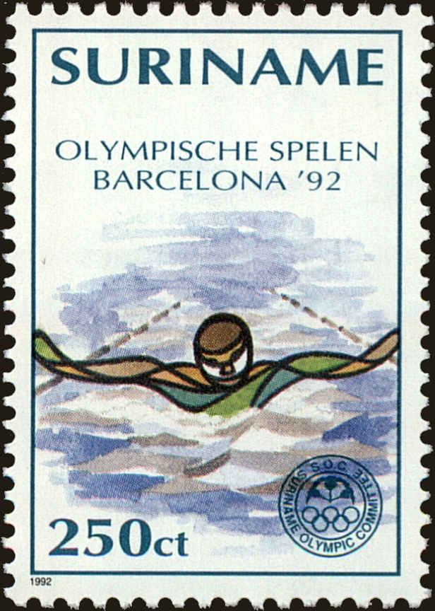 Front view of Surinam 924 collectors stamp