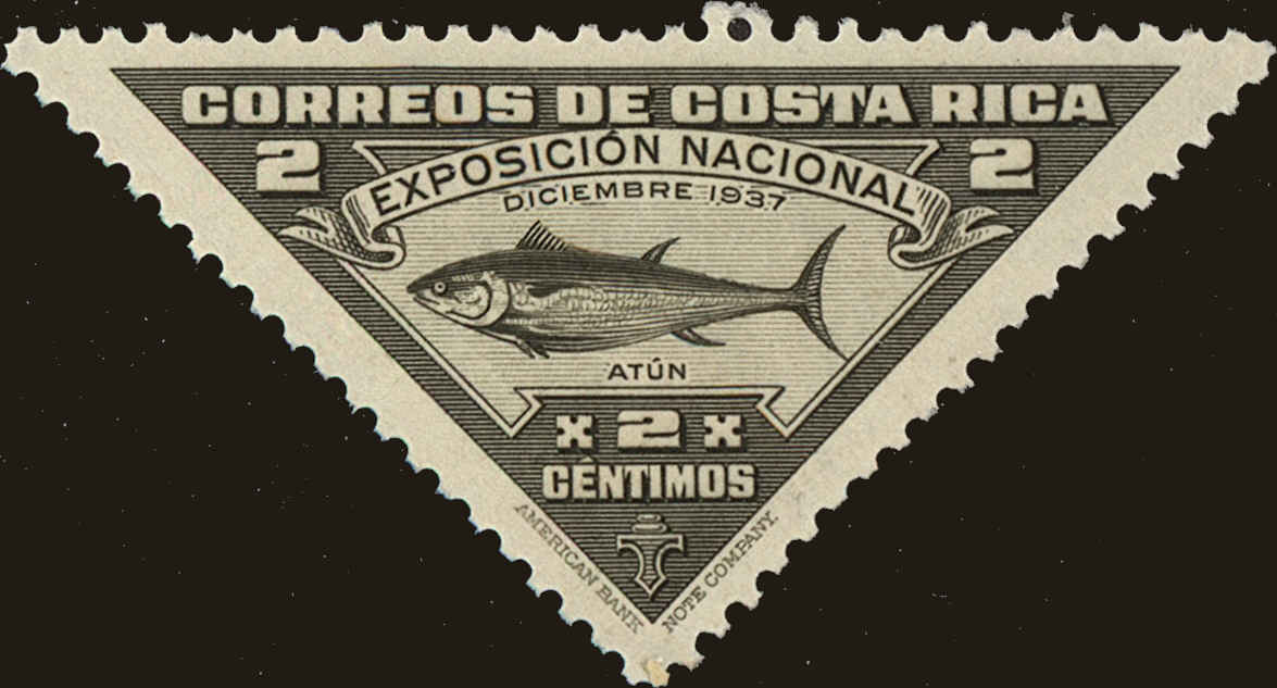 Front view of Costa Rica 186 collectors stamp