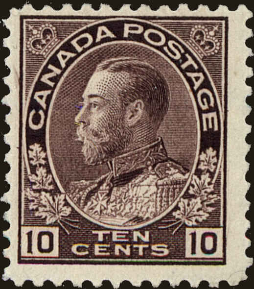 Front view of Canada 116 collectors stamp
