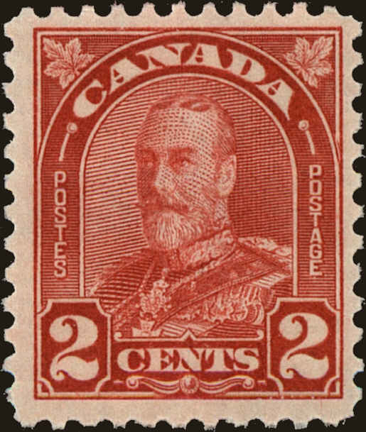 Front view of Canada 165a collectors stamp